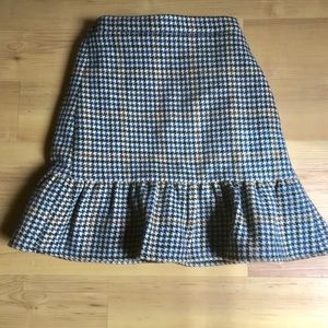 JCrew Wool Ruffled Pencil Skirt Size 2 Tall